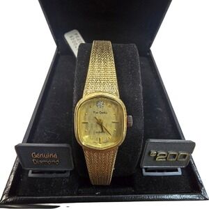 Pierre Cardin Paris Womens Gold Tone Diamond Quartz Watch PC2072 Boxed